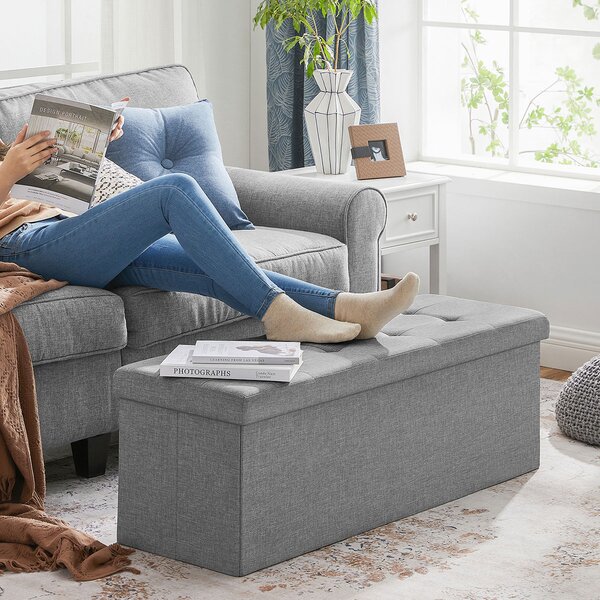 Ταμπουρέ Με Αποθηκευτικό Χώρο (110x38x38) Songmics LSF77GV2