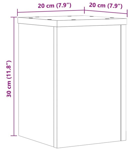 Βάσεις Φυτών 2 Τεμ. Καφέ Δρυς 20x20x30 εκ. Επεξεργασμένο Ξύλο - Καφέ