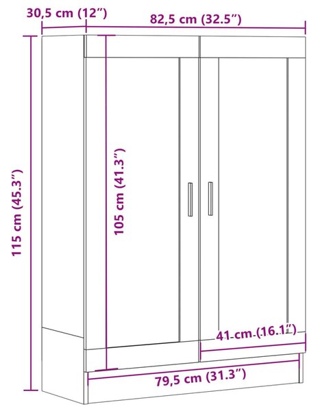 Βιβλιοθήκη Παλαιό Ξύλο 82,5 x 30,5 x 115 εκ. Επεξ. Ξύλο - Καφέ