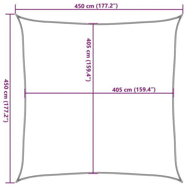 Πανί Σκίασης Ανθρακί 4,5 x 4,5 μ. από HDPE 160 γρ./μ² - Ανθρακί