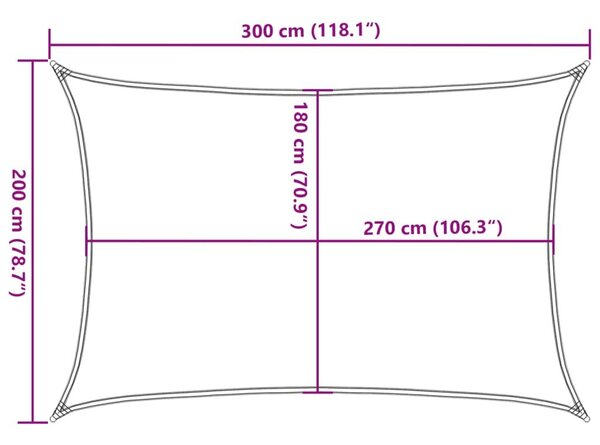 Πανί Σκίασης Πορτοκαλί 2 x 3 μ. 160 γρ./μ² από HDPE - Πορτοκαλί