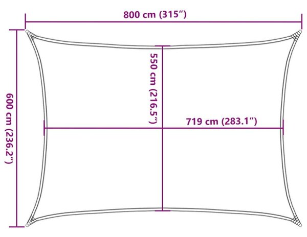 Πανί Σκίασης Ορθογώνιο Μαύρο 6x8 μ. HDPE 160 γρ./μ² - Μαύρο