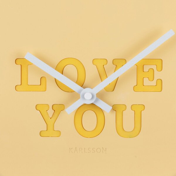 Ρολόι Τοίχου (27x6x30) Karlsson Heart Candy Soft Yellow