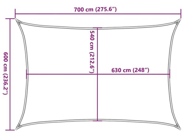 Πανί Σκίασης Ανθρακί 6 x 7 μ. από HDPE 160 γρ/μ² - Ανθρακί