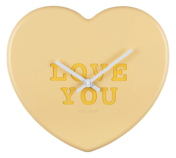Ρολόι Τοίχου (27x6x30) Karlsson Heart Candy Soft Yellow