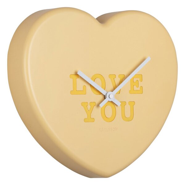 Ρολόι Τοίχου (27x6x30) Karlsson Heart Candy Soft Yellow