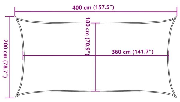 Πανί Σκίασης Ορθογώνιο Ανθρακί 2 x 4 μ. από HDPE - Ανθρακί