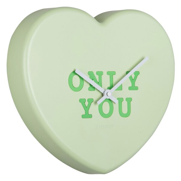 Ρολόι Τοίχου (27x6x30) Karlsson Heart Candy Soft Green