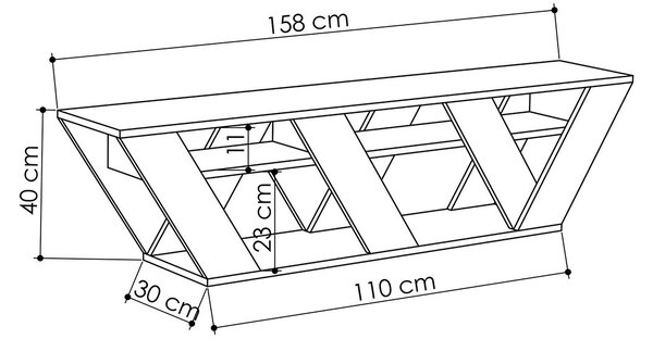 Έπιπλο Τηλεόρασης (158x30x40) A-G Ralla 855DTE3069 Anthracite