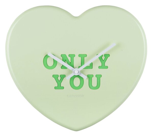 Ρολόι Τοίχου (27x6x30) Karlsson Heart Candy Soft Green
