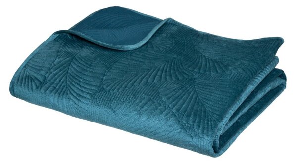 Κουβερλί Βελουτέ King Size (240x260) A-S Velvet Leaf Blue 181058Q