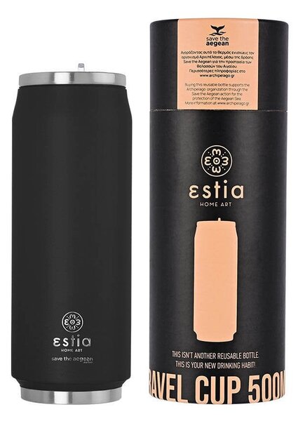 Ποτήρι Θερμός 500ml Estia Save The Aegean Midnight Black 01-7843