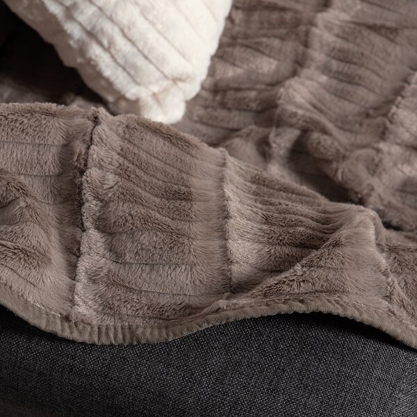 Διακοσμητική Μαξιλαροθήκη Γούνινη (45x45) Silk Fashion Stripe Grey