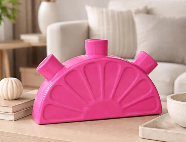 Διακοσμητικό Βάζο Lemon με διαστάσεις 28x6x18cm - Fuchsia