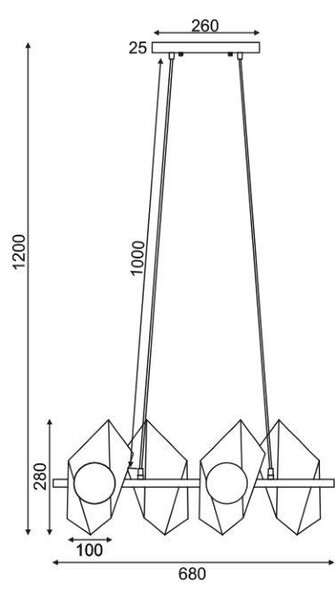 Φωτιστικό Οροφής Πολύφωτο Aca Polygon HL42594P68BG