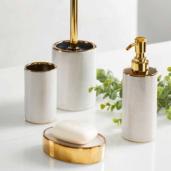 Ποτηροθήκη Μπάνιου Wenko Nuria White/Gold 24184100