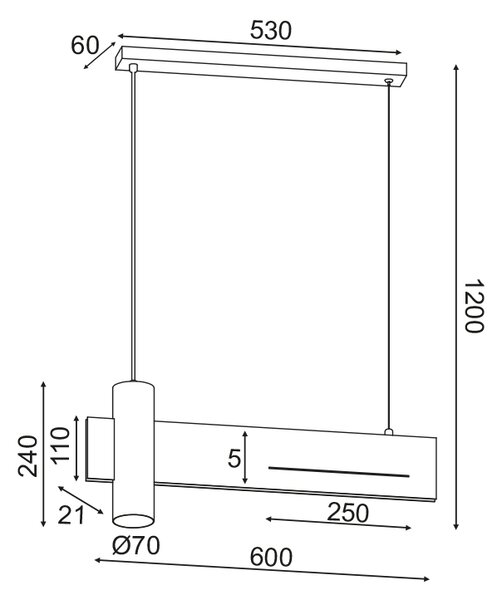 Φωτιστικό Οροφής Aca Linea DCR21LEDP60B