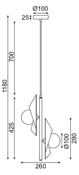 Φωτιστικό Οροφής Δίφωτο Aca Polygon HL42592P25BG