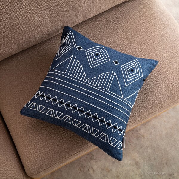Διακοσμητική Μαξιλαροθήκη (43x43) Gofis Home Edna Blue Jean 162/01