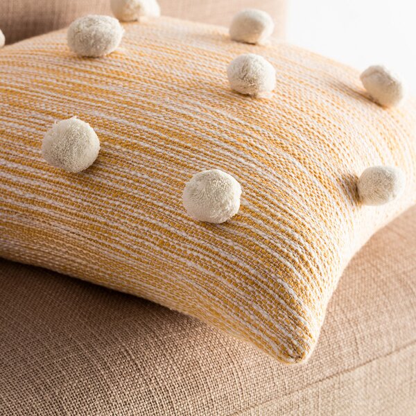 Διακοσμητική Μαξιλαροθήκη (43x43) Gofis Home Poms Mustard 555/10