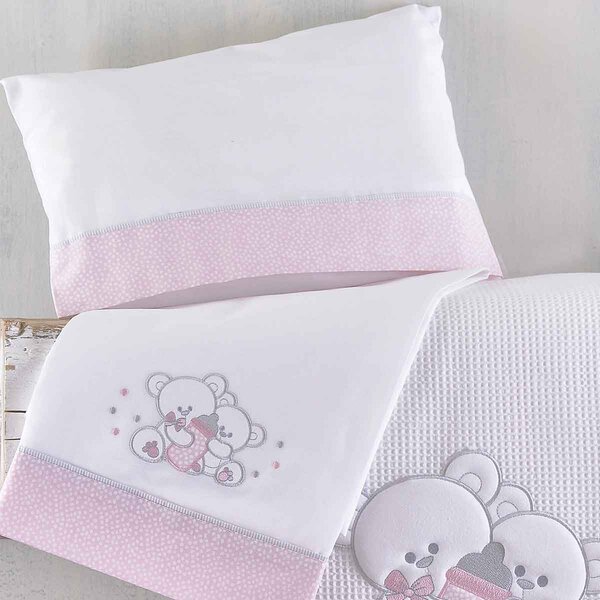 Σεντόνια Κούνιας (Σετ) Rythmos Cuddles Pink 585