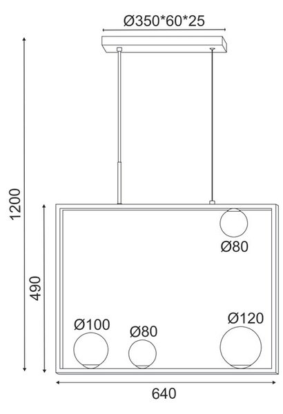 Φωτιστικό Οροφής Πολύφωτο Aca Quadro OD91644PB Black