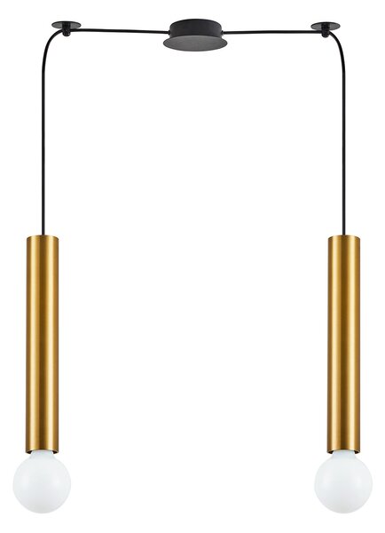 Φωτιστικό Οροφής Δίφωτο Homelighting Adept Tube 77-8681 Gold
