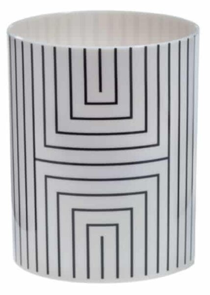 Ποτηροθήκη Μπάνιου (Φ7.3x9) Spirella Graphic White-Black 02729.001