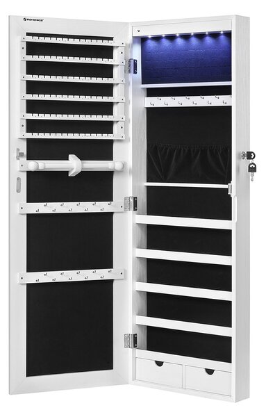 Καθρέφτης Τοίχου/Κοσμηματοθήκη (37x9.3x108) Songmics JJC99WT