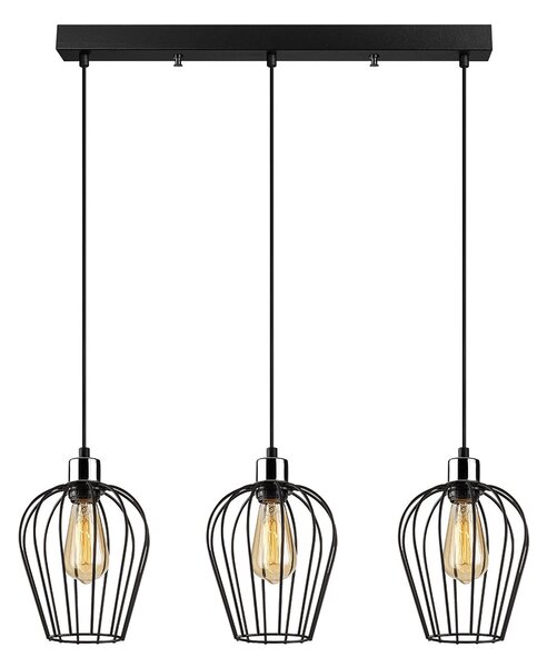 Φωτιστικό Οροφής Τρίφωτο A-G Tel 892OPV1717 Black