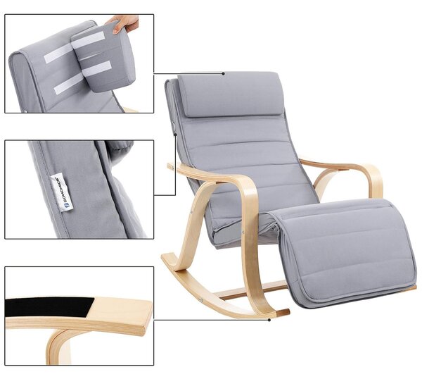 Κουνιστή Πολυθρόνα Relax (67x125x91) Songmics LYY41G