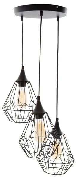 Φωτιστικό Οροφής Τρίφωτο A-S Kaore Black 161602