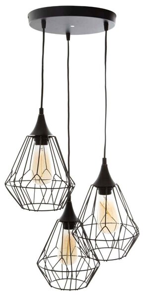 Φωτιστικό Οροφής Τρίφωτο A-S Kaore Black 161602