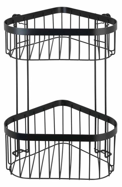 Γωνιακή Ραφιέρα Μπάνιου Διπλή Wenko Classic Plus Black 23882100