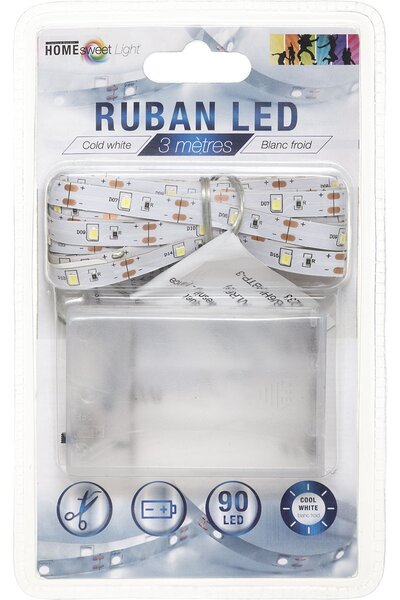 Ταινία LED 330εκ. 90 Λαμπάκια Με Μπαταρίες H-S White 147951B