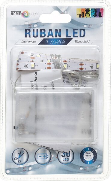 Ταινία LED 130εκ. 30 Λαμπάκια Με Μπαταρίες H-S White 135324B