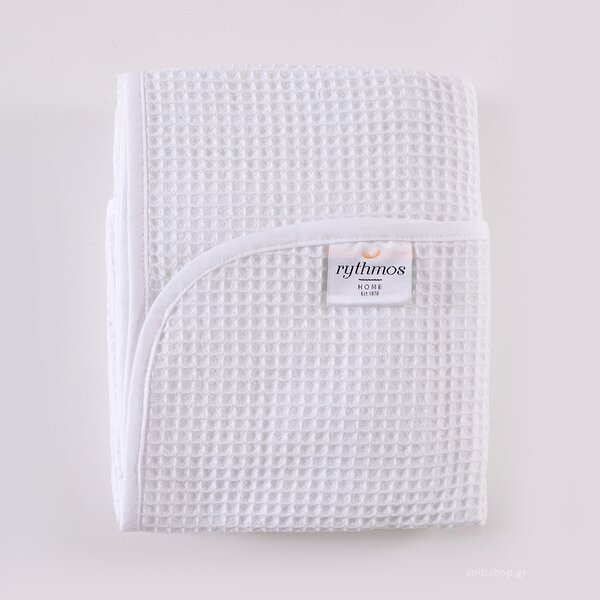 Κουβέρτα Πικέ Αγκαλιάς (80x90) Rythmos Sweety White