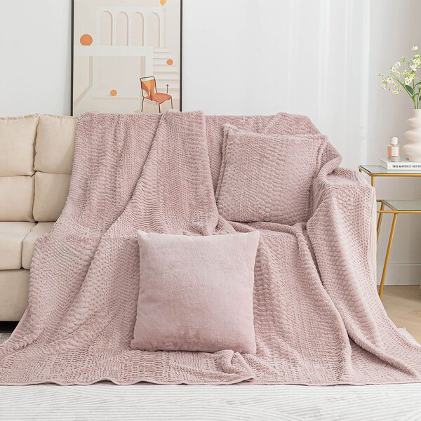 Ριχτάρι Καναπέ Διθέσιου Γούνινο (180x250) Silk Fashion NX201 Pink