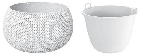 Κασπώ - Γλάστρα (Φ47.8x30) Marhome Splofy 2 Σε 1 Λευκό 09-DKSP480-S449