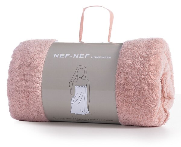 Πετσέτα Σώματος Με Κουμπιά (80x146) Nef-Nef Homeware Sandy Pink 400gsm