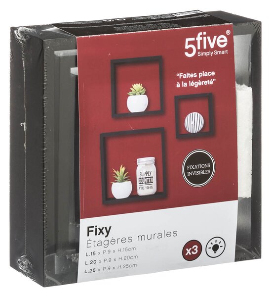 Ράφια Τοίχου (Σετ 3τμχ) F-V Black 138956A