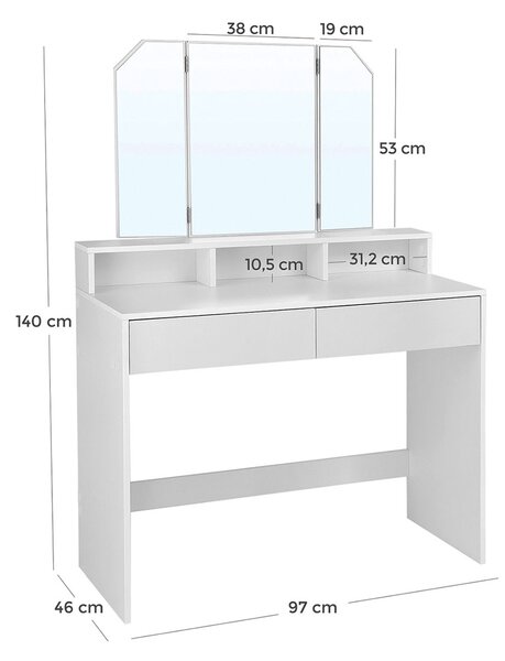 Μπουντουάρ Με Καθρέφτη (97x46x140) Vasagle RDT115W01