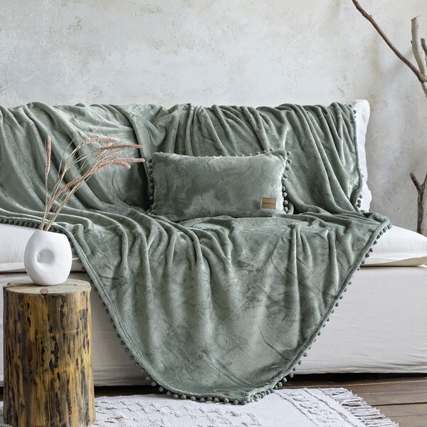 Διακοσμητικό Ριχτάρι Fleece/Κουβέρτα Καναπέ (130x180) Nima Macia Sage Green