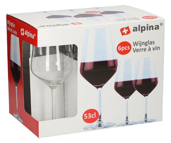 Ποτήρια Κρασιού Κολωνάτα 530ml (Σετ 6τμχ) Alpina 871125286429
