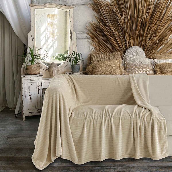 Ριχτάρι Καναπέ Διθέσιου Fleece (170x250) Melinen Enzo Beige