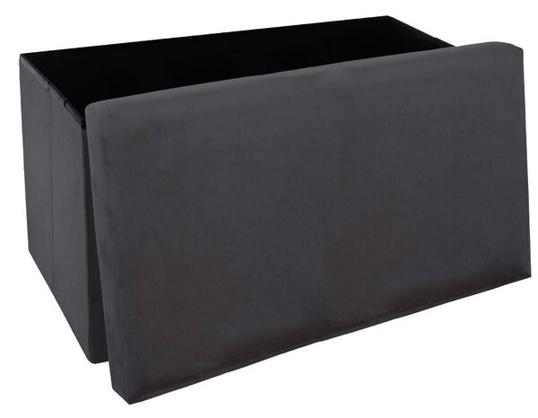 Ταμπουρέ Με Αποθηκευτικό Χώρο A-S Tess Velvet Dark Grey 156911C