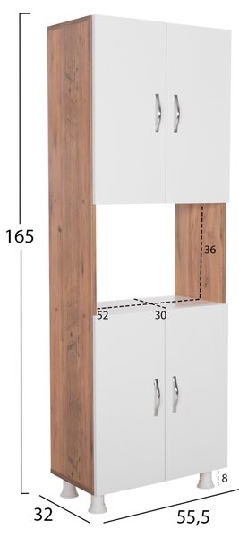 ΕΠΙΠΛΟ ΚΟΥΖΙΝΑΣ/ΝΤΟΥΛΑΠΙ RAD HM18196.04 ΜΕΛΑΜΙΝΗ ΦΥΣΙΚΟ-ΛΕΥΚΟ 55,5x32x165Υεκ