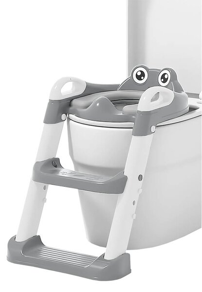 Παιδικό Κάθισμα Τουαλέτας Με Σκαλάκι Bebe Stars Frog Grey 56-186