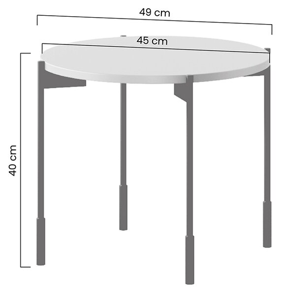 Τραπεζάκι Σαλονιού Sorena Λαδί 49x40x49cm με μαύρα πόδια - BOG4589