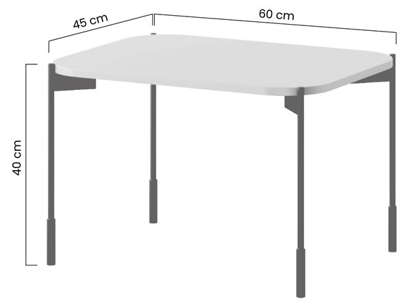 Τραπεζάκι Σαλονιού Sorena Λαδί 60x40x45cm με μαύρα πόδια - BOG4589